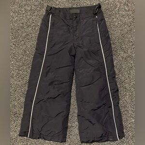 Black Snow Pants with White Stripes